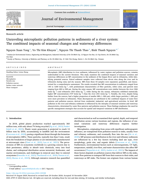 Unraveling microplastic pollution patterns in sediments of a river system: The combined impacts of seasonal changes and waterway differences