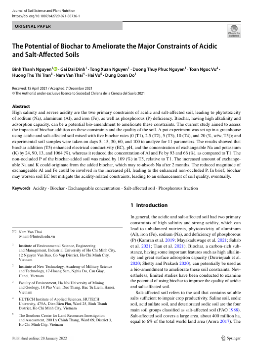 The Potential of Biochar to Ameliorate the Major Constraints of Acidic  and Salt‑Affected Soils